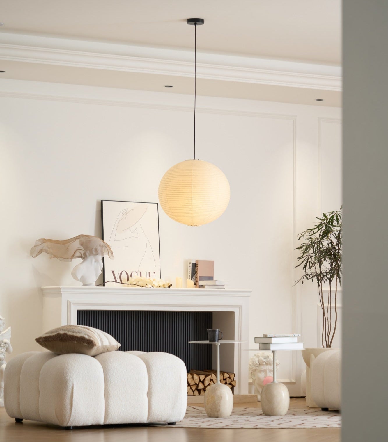 Japanse Mulberry Paper Hanglamp — Handgemaakte Washi Lampenkap Bol Sfeerverlichting | Sansoti