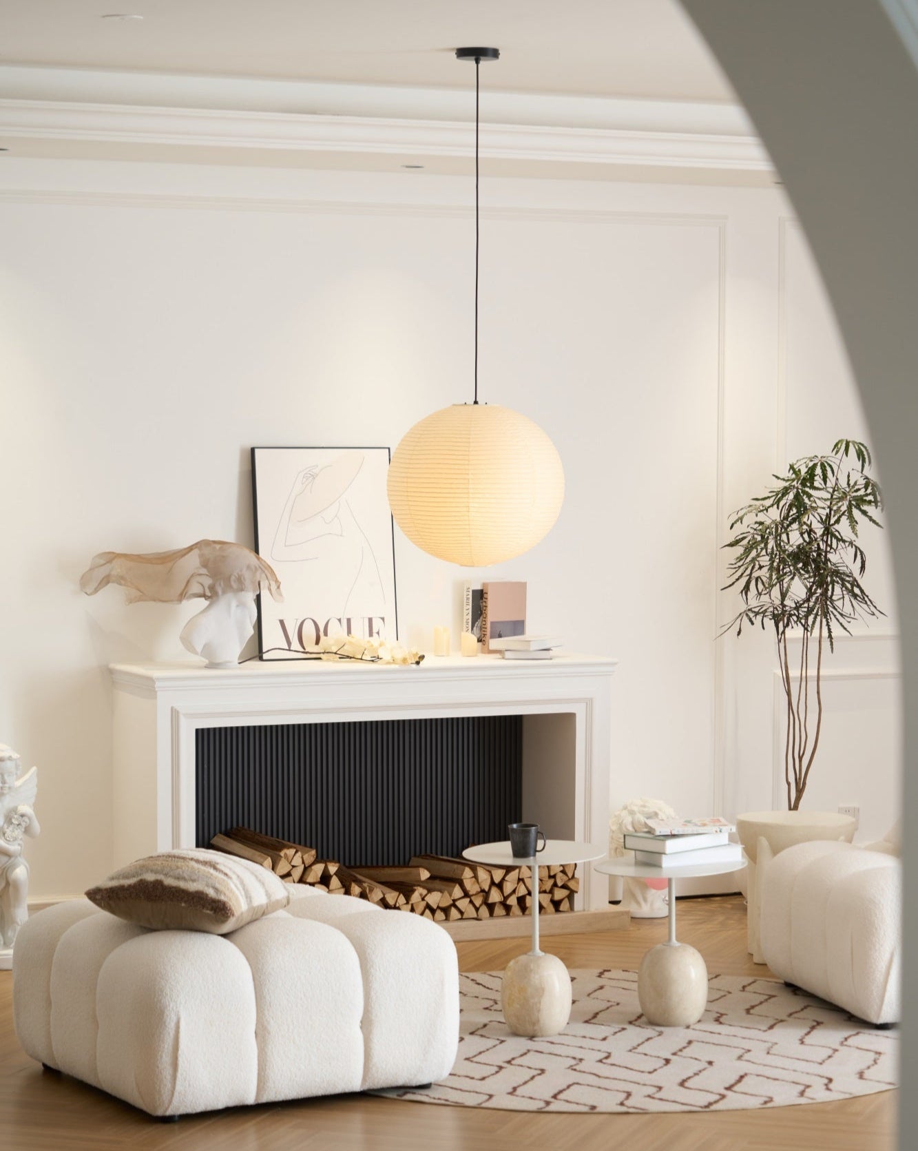 Japanse Mulberry Paper Hanglamp — Handgemaakte Washi Lampenkap Bol Sfeerverlichting | Sansoti