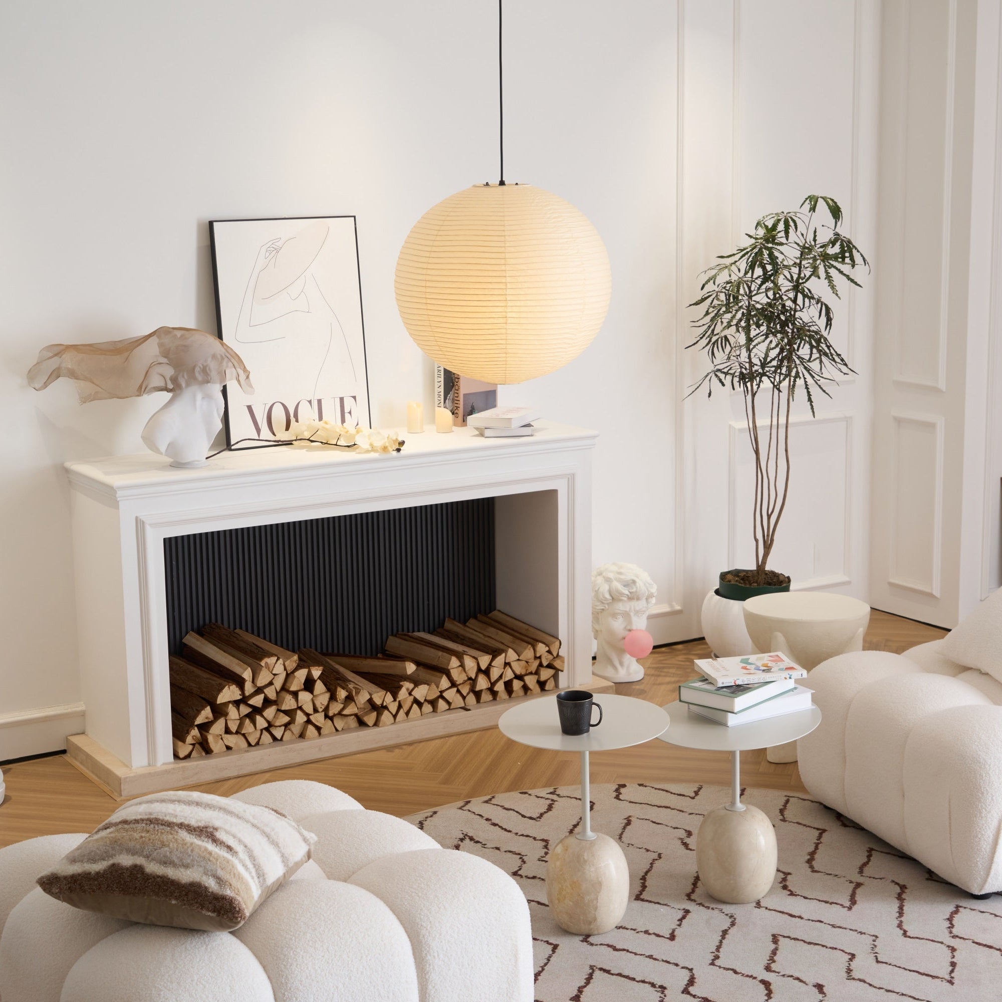 Japanse Mulberry Paper Hanglamp — Handgemaakte Washi Lampenkap Bol Sfeerverlichting | Sansoti