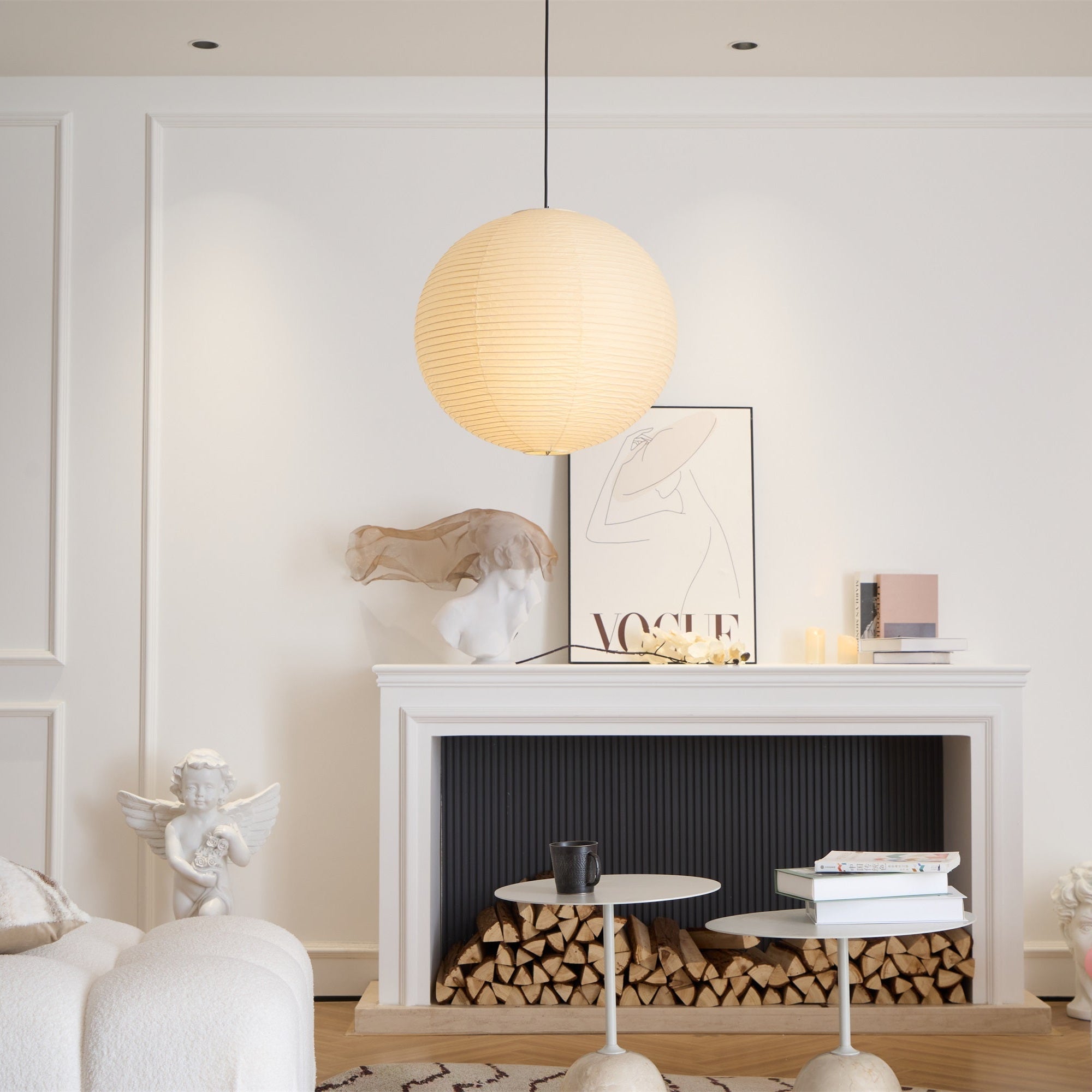 Japanse Mulberry Paper Hanglamp — Handgemaakte Washi Lampenkap Bol Sfeerverlichting | Sansoti