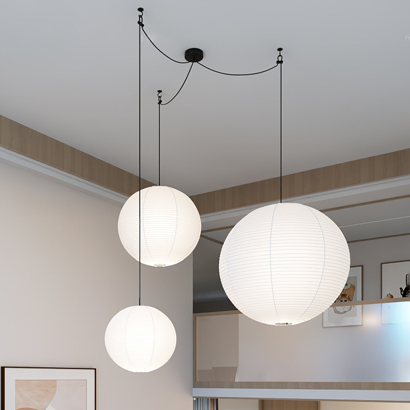 Japanse Mulberry Paper Hanglamp — Handgemaakte Washi Lampenkap Bol Sfeerverlichting | Sansoti