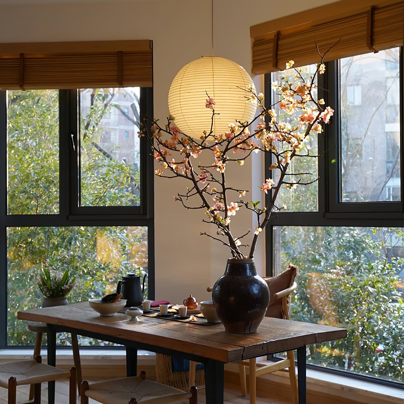 Japans Papieren Bolhanglamp – Handgemaakt Kozo Papier Hanglamp met Stekker – Zwevende Sfeerverlichting voor Woonkamer, Slaapkamer en Eetkamer – 10 Maten Verkrijgbaar | Sansoti