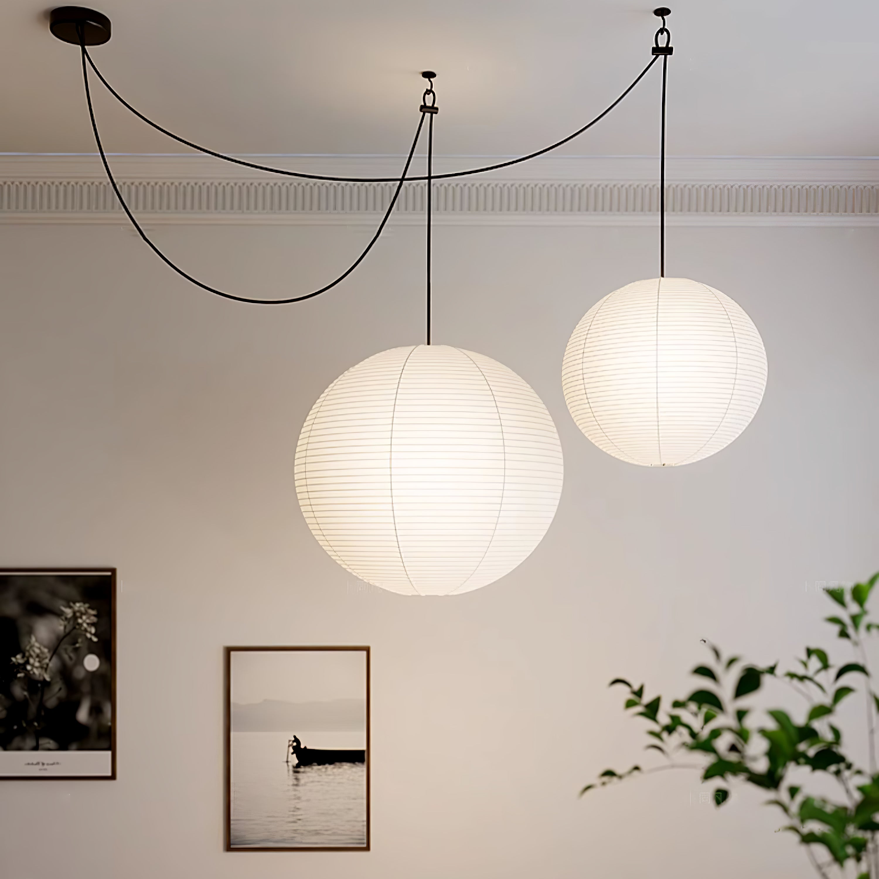 Japanse Mulberry Paper Hanglamp — Handgemaakte Washi Lampenkap Bol Sfeerverlichting | Sansoti