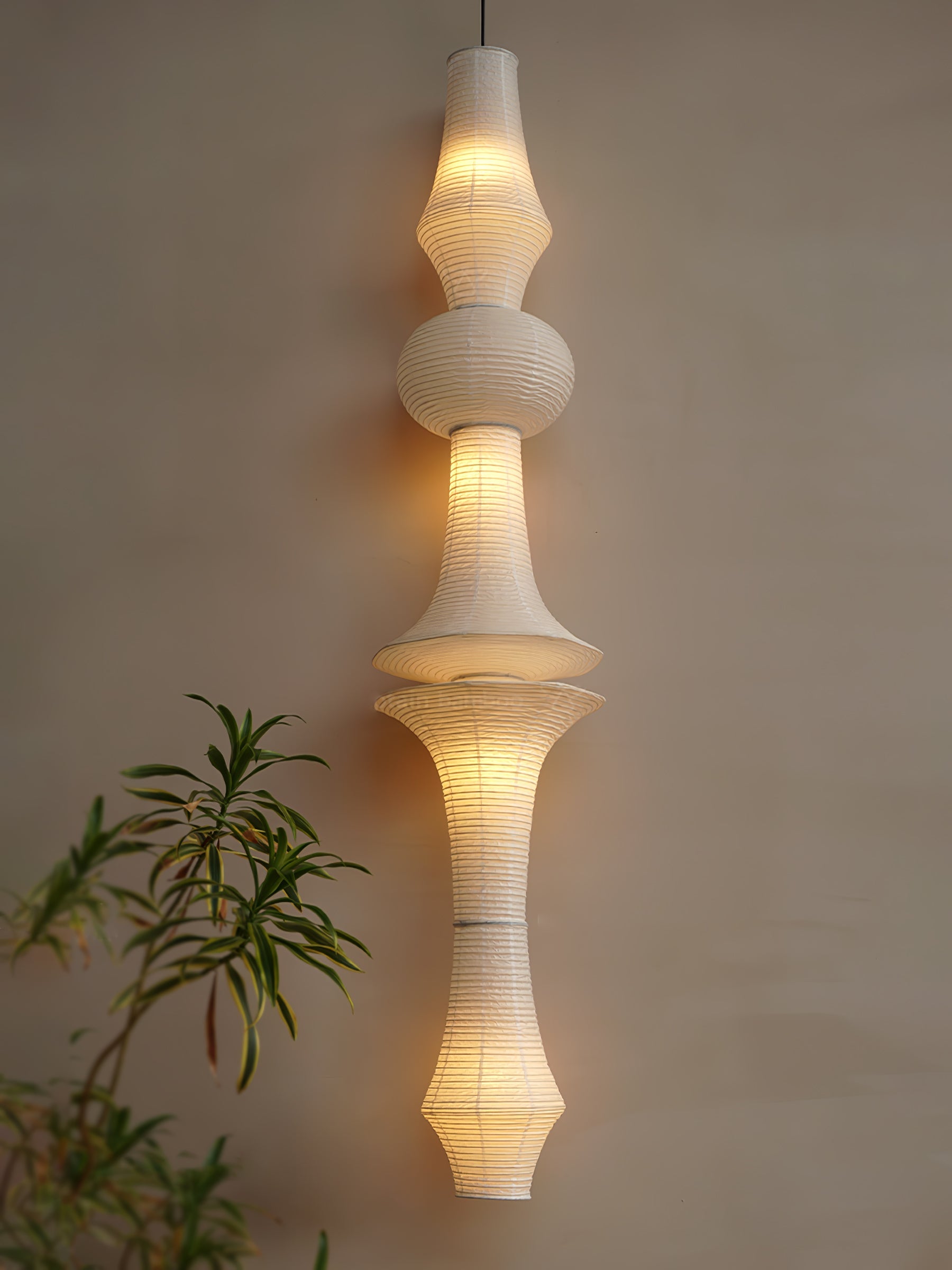 Japanse Hangende Papieren Lamp Zeven Formaten E26/E27 ø33-ø43cm 150-460cm Hoogte Mulberry Washi Moerasschors Translucide Kap Met Handgemaakt Karakter | Sansoti