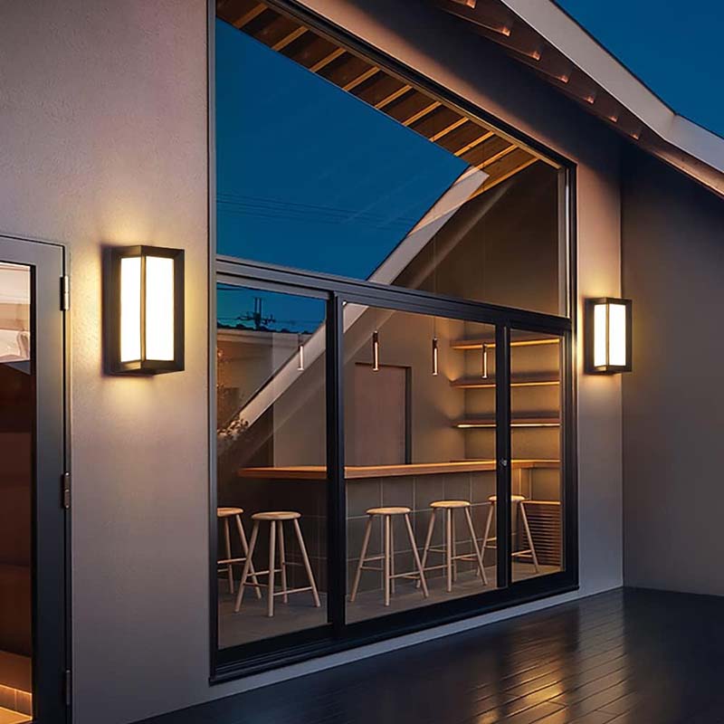 Außenleuchte mit Bewegungssensor, Wandmontage, 18 W LED, schwarz, wasserdicht, Beleuchtung für Garten, Veranda, Einfahrt und Fassade, Garage | Sansoti