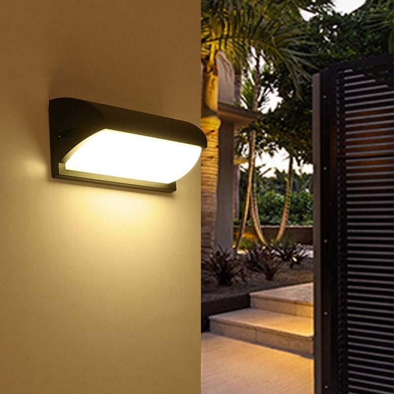 Außenleuchte mit Bewegungssensor, Wandmontage, 18 W LED, schwarz, wasserdicht, Beleuchtung für Garten, Veranda, Einfahrt und Fassade, Garage | Sansoti