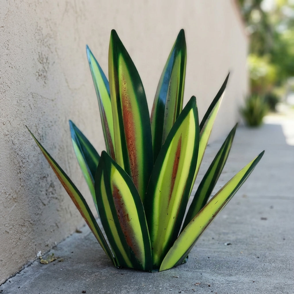 Tuinornament Metaal Agave Waterdicht Zonne-energie LED Klein Groot Groen Blauw Rood Terras Tuin Decoratie Kunstplant Geen Onderhoud Handgemaakt | Sansoti