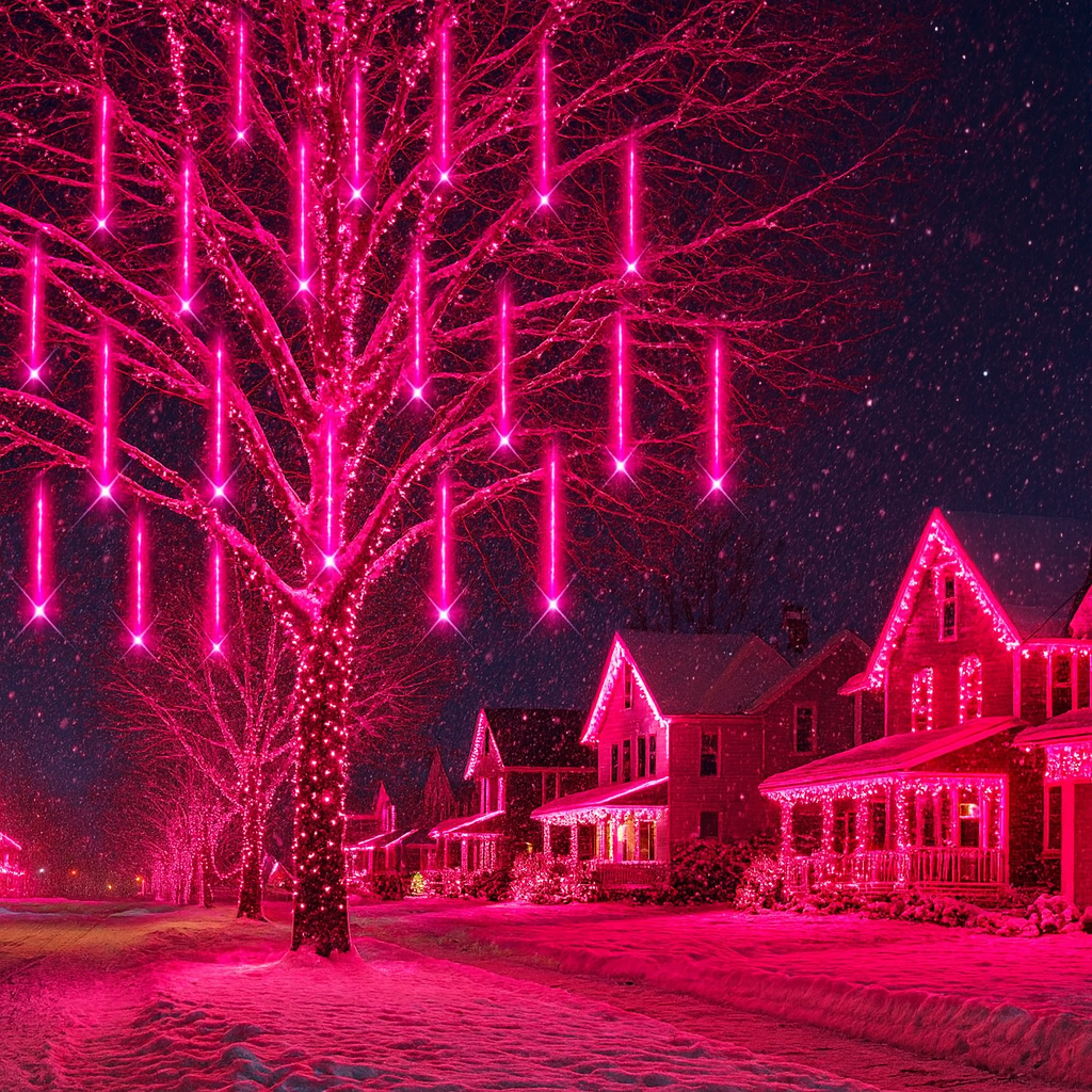 LED Meteorlichtslinger Sneeuwval Effect Buitenverlichting 8-12 Banen USB IP44 Kerstdecoratie Tuin Terras | Sansoti