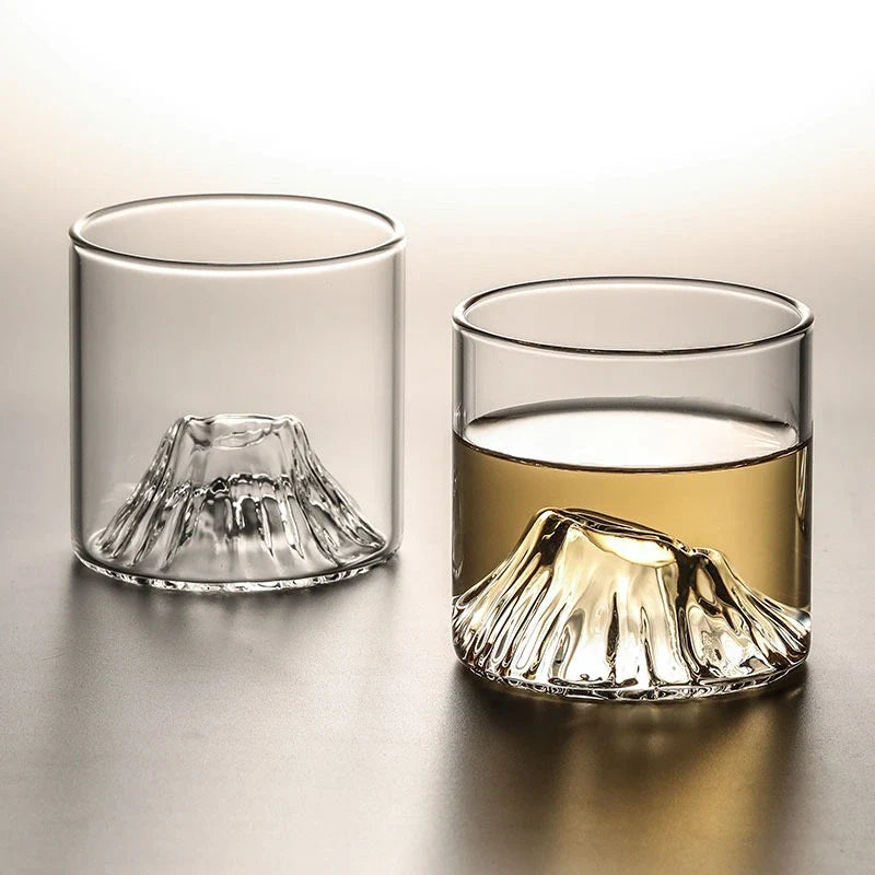 Handgemaakt Whiskyglas met Vulkaankrater Bodem 200ml Hittebestendig Glas Japanse Ambacht Premium Whisky Glas | Sansoti