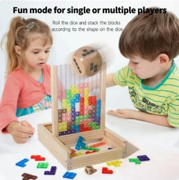 Houten Tetris Puzzelspel Strategisch Denkspel Stapelblokken Kids Volwassenen Concentratie Motoriek Training Educatief Familiespel Duurzaam Cadeau | Sansoti