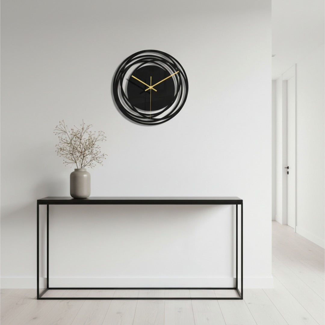 Stille Wandklok 30cm Zwart Quartz Uurwerk Modern Minimalistisch Interieur Woonkamer Slaapkamer Kantoor | Sansoti