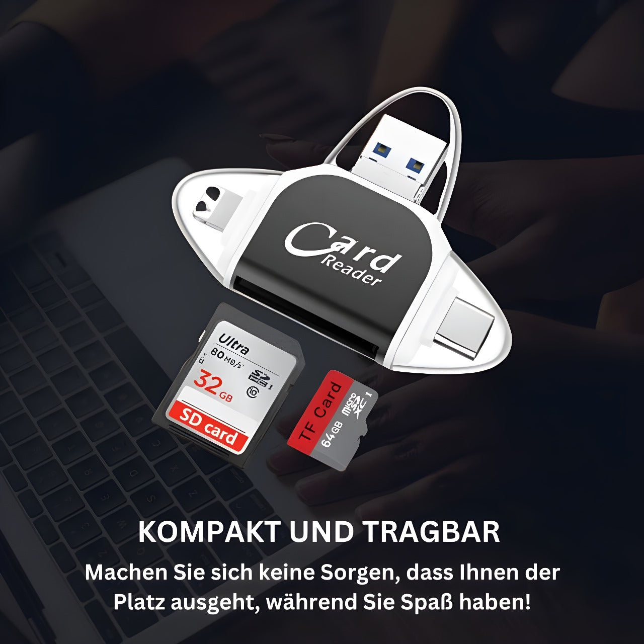 Kartenleser 4-in-1 USB C Lightning SD Micro SD USB 3.0 | Restfield