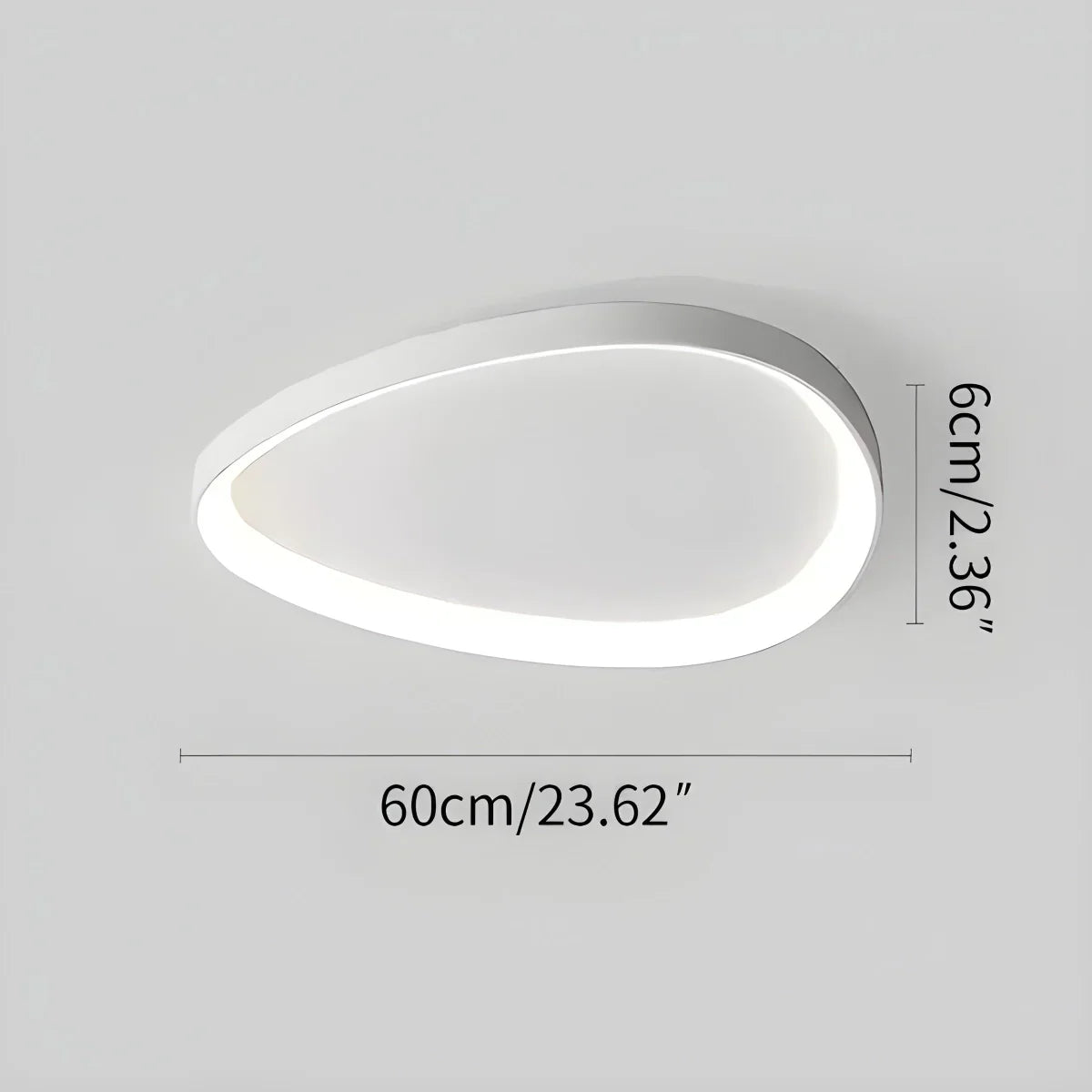 LED Deckenleuchte Oval Dimmbar Metall Schwarz Weiß Schlafzimmer Flur Wohnzimmer Moderne Deckenbeleuchtung Skandinavisches Design Aufbauleuchte | Restfield