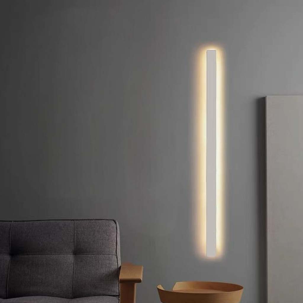 Lineare LED-Wandleuchte aus Aluminium Dimmbar Schwarz Weiß Modernes schlankes Design Schlafzimmer Wohnzimmer Stimmungsbeleuchtung | Sansoti