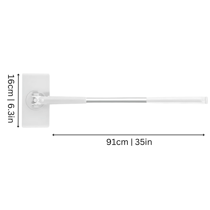 Flat Mop with Click System for Cloths 71-116cm Telescopic Floor Wiper Hands-Free Dirt Cleaning | Sansoti