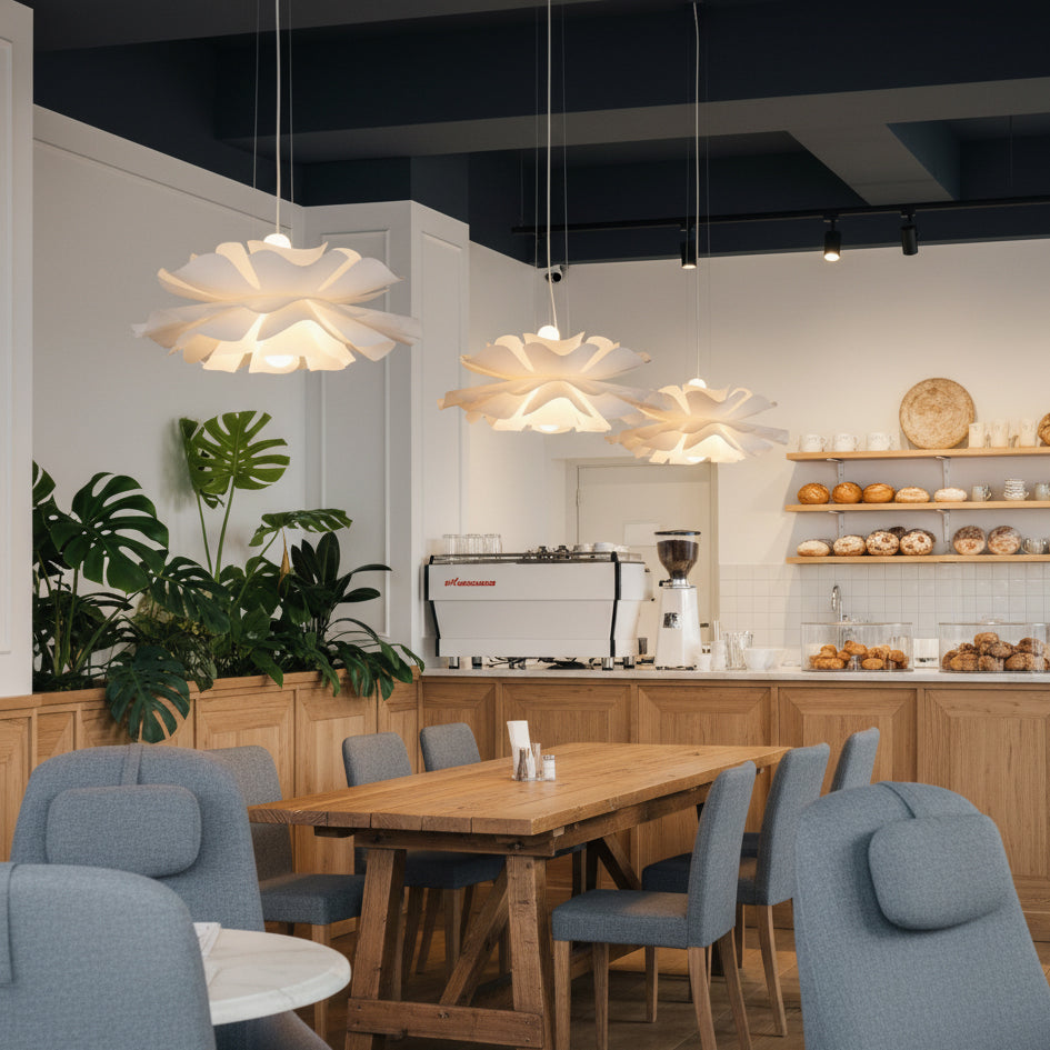 Lotus Hanglamp Wit Acryl Bloemblaadjes Nordic Design Modern Interieur Eettafel Woonkamer Scandinavisch Minimalistisch | Sansoti