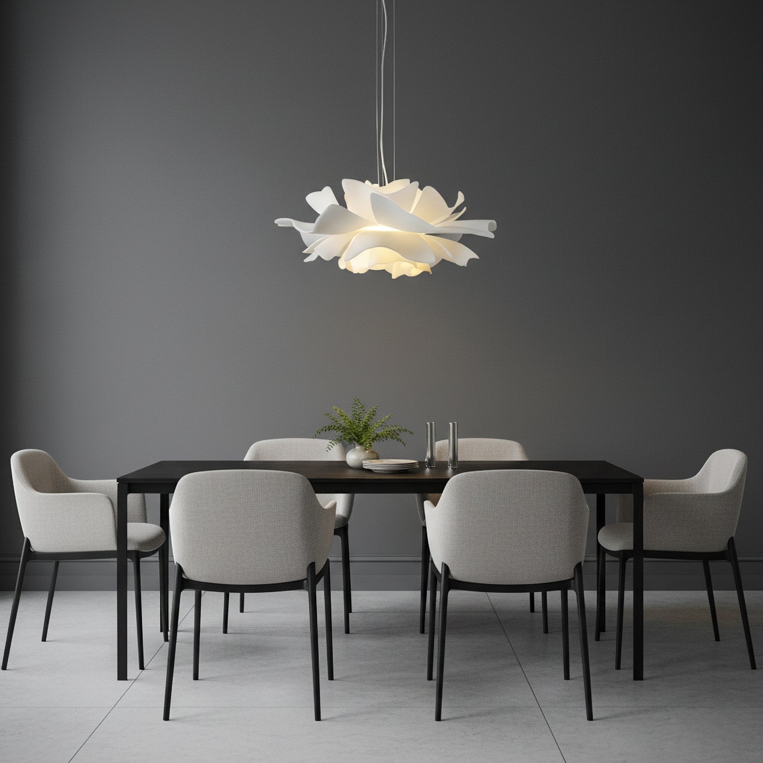 Lotus Hanglamp Wit Acryl Bloemblaadjes Nordic Design Modern Interieur Eettafel Woonkamer Scandinavisch Minimalistisch | Sansoti