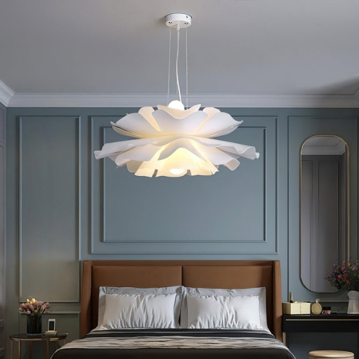 Lotus Hanglamp Wit Acryl Bloemblaadjes Nordic Design Modern Interieur Eettafel Woonkamer Scandinavisch Minimalistisch | Sansoti