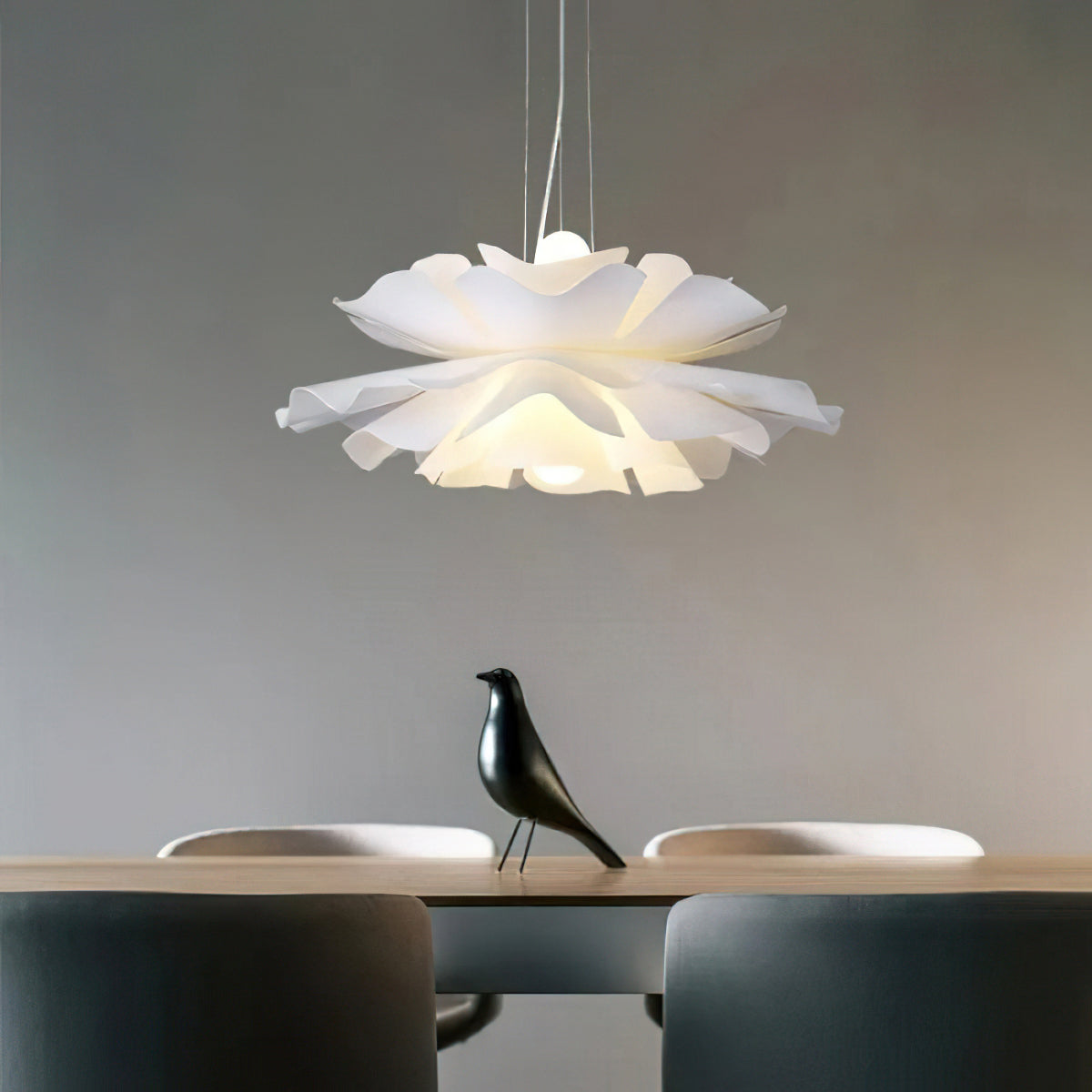 Lotus Hanglamp Wit Acryl Bloemblaadjes Nordic Design Modern Interieur Eettafel Woonkamer Scandinavisch Minimalistisch | Sansoti