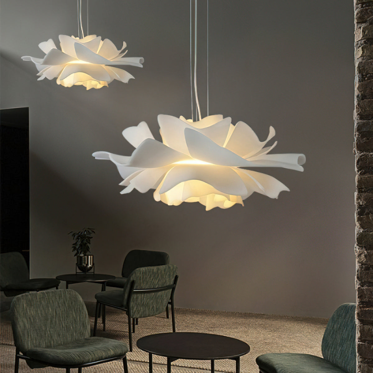 Lotus Hanglamp Wit Acryl Bloemblaadjes Nordic Design Modern Interieur Eettafel Woonkamer Scandinavisch Minimalistisch | Sansoti