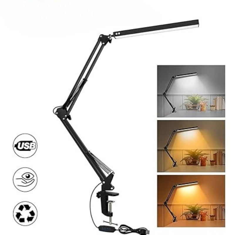 Adjustable LED Desk Lamp with Dim Function and Color Temperature | Modern Aluminum Table Lamp | Workplace Lighting | Study Lamp with Memory | Sansoti