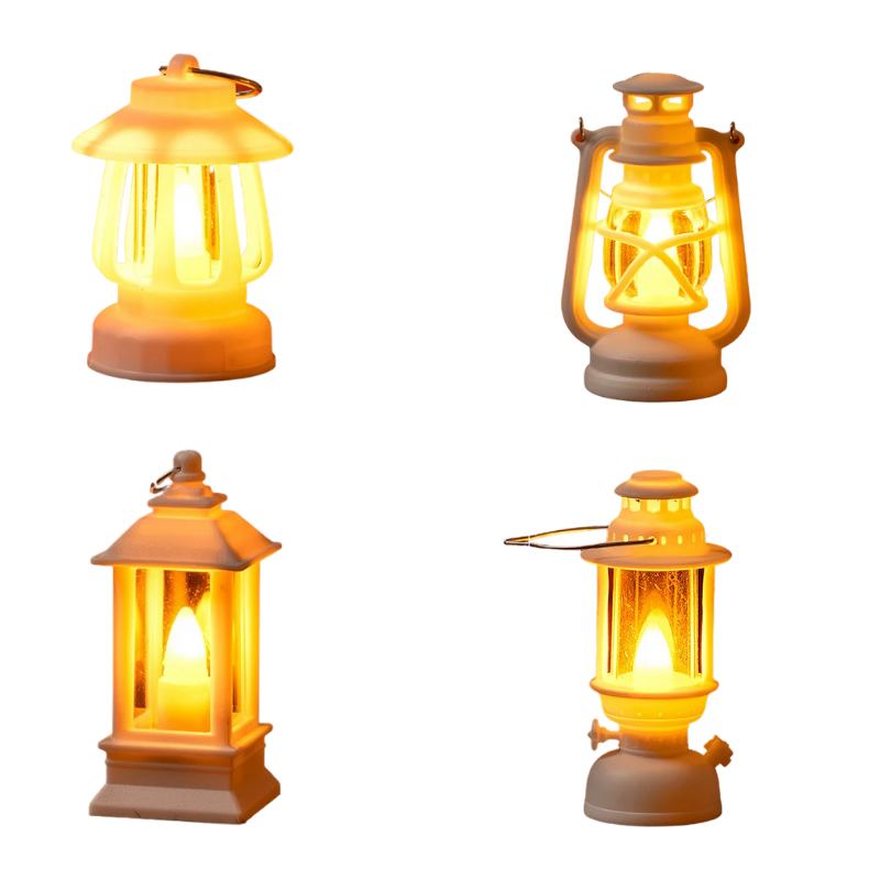 Mini LED Nachtlampje Retro Design Poppenhuisverlichting Warm Sfeerlicht Decoratief Miniatuurlamp Kinderkamer | Sansoti