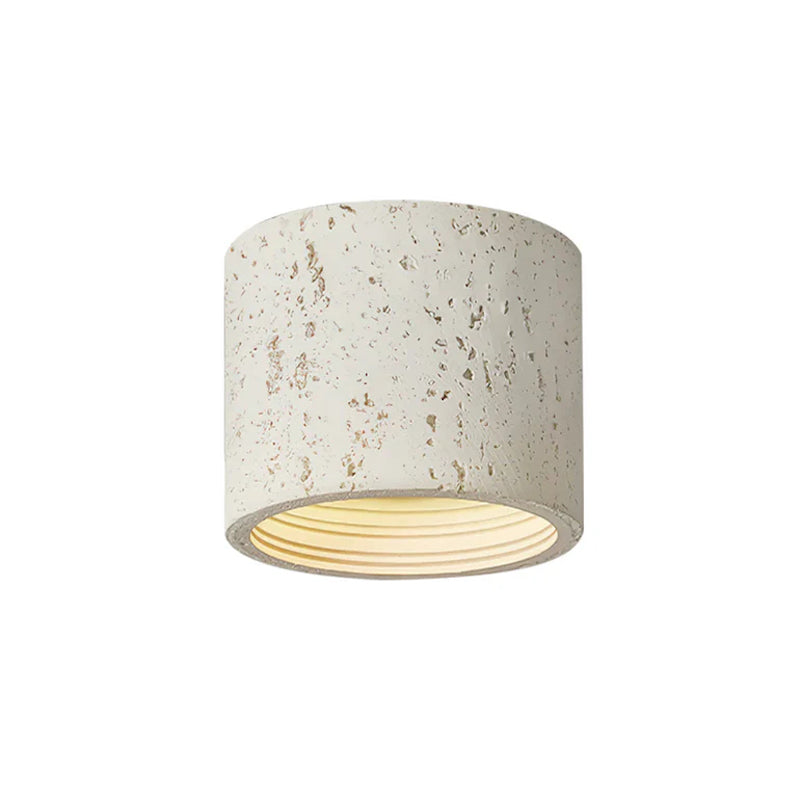 Cilindrische plafondlamp van travertijn – LED verlichting voor moderne interieurs | Sansoti