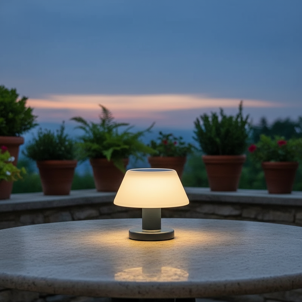 Rechargeable LED Outdoor Lamp Solar Wireless Table Lamp Garden Lighting Ambient Light Waterproof IP65 Patio | Sansoti