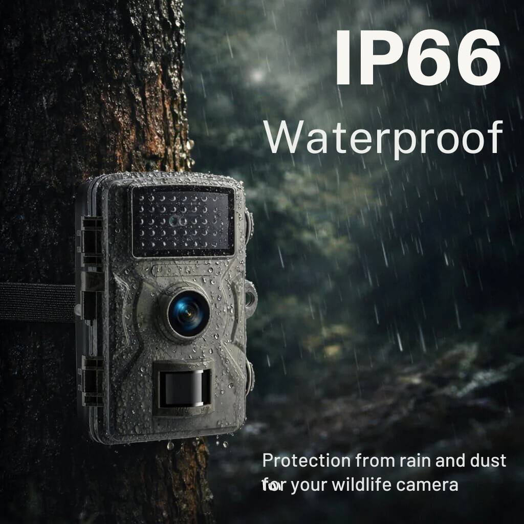 Wildcamera met Bewegingsmelder Nachtzicht IP66 Waterdicht voor Foto en Video Outdoor Dieren Natuur Tuin | Sansoti