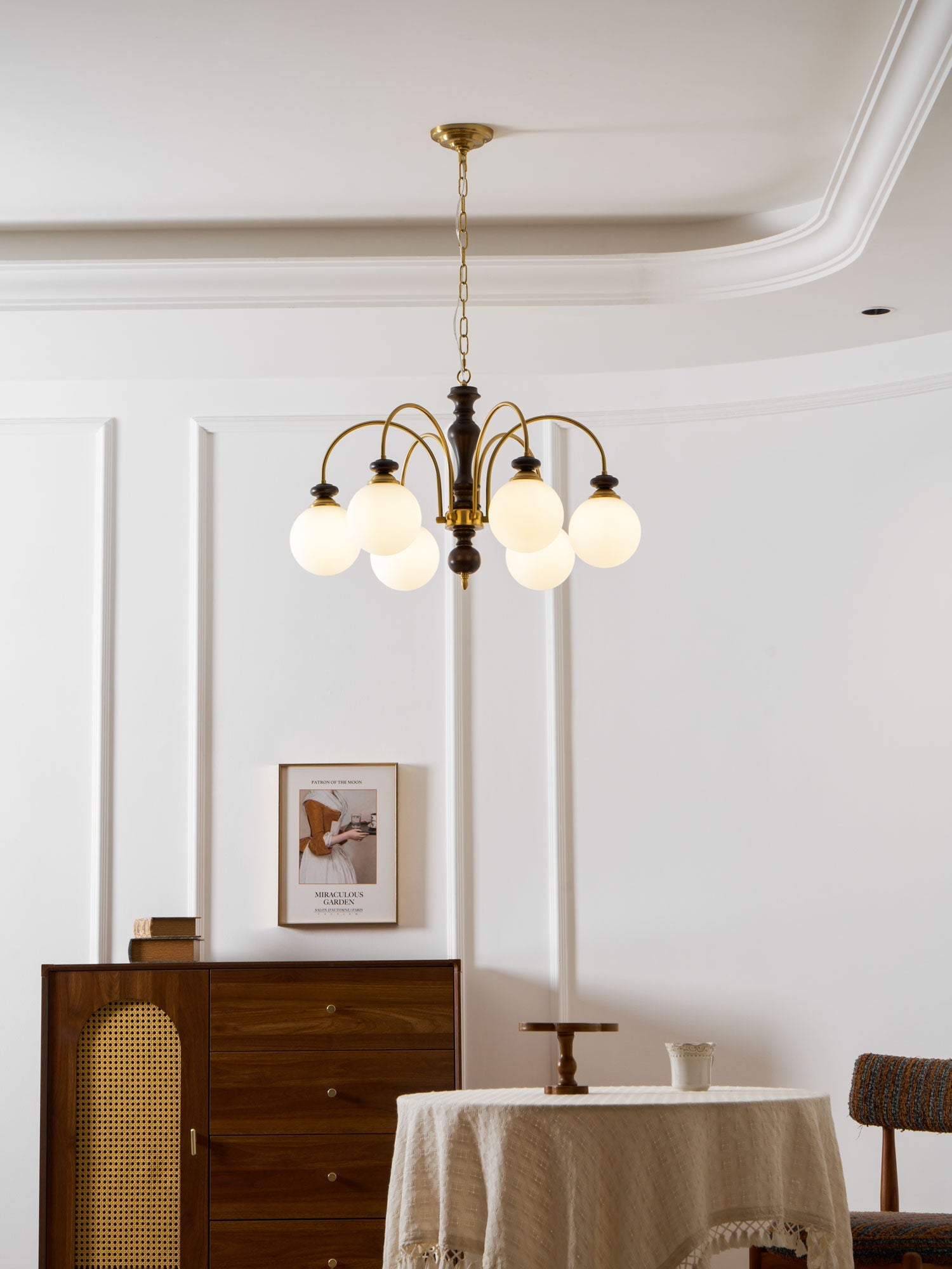 Hanglamp Industrieel 8 Armen Walnootkleur Goud Woonkamer Eetkamer Spinlamp Vintage Pendellamp Plafondlamp Verstelbaar | Sansoti