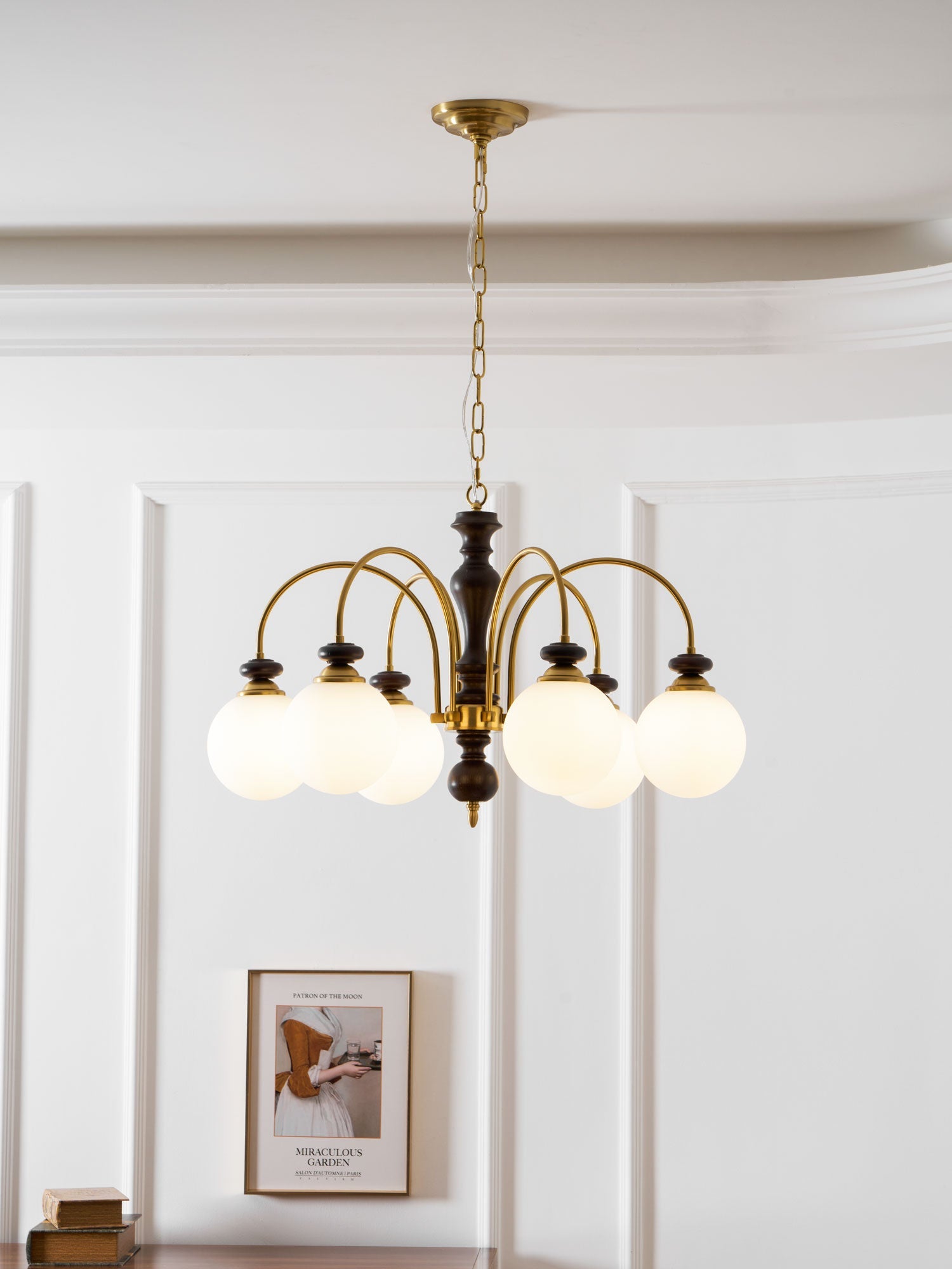 Hanglamp Industrieel 8 Armen Walnootkleur Goud Woonkamer Eetkamer Spinlamp Vintage Pendellamp Plafondlamp Verstelbaar | Sansoti