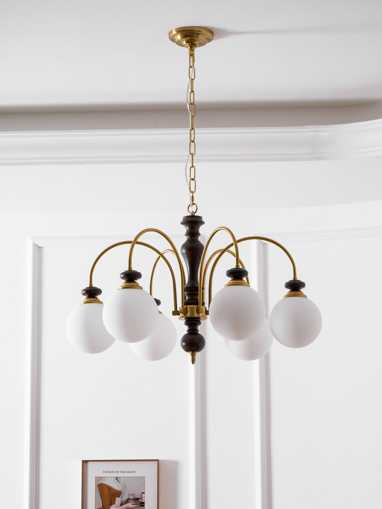 Hanglamp Industrieel 8 Armen Walnootkleur Goud Woonkamer Eetkamer Spinlamp Vintage Pendellamp Plafondlamp Verstelbaar | Sansoti
