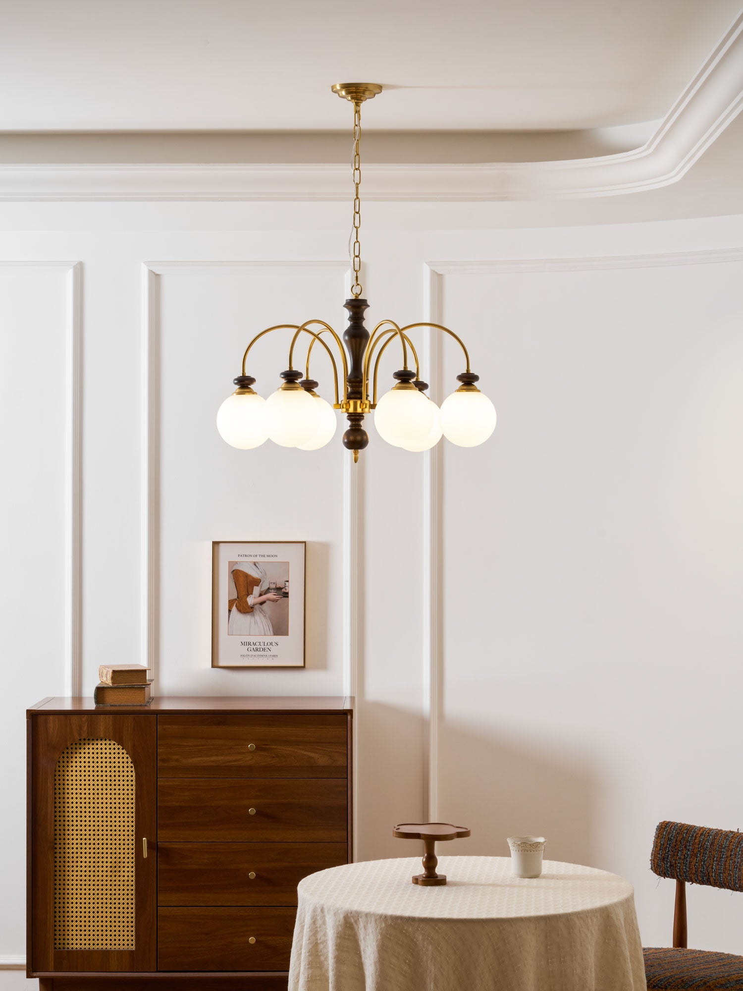 Hanglamp Industrieel 8 Armen Walnootkleur Goud Woonkamer Eetkamer Spinlamp Vintage Pendellamp Plafondlamp Verstelbaar | Sansoti
