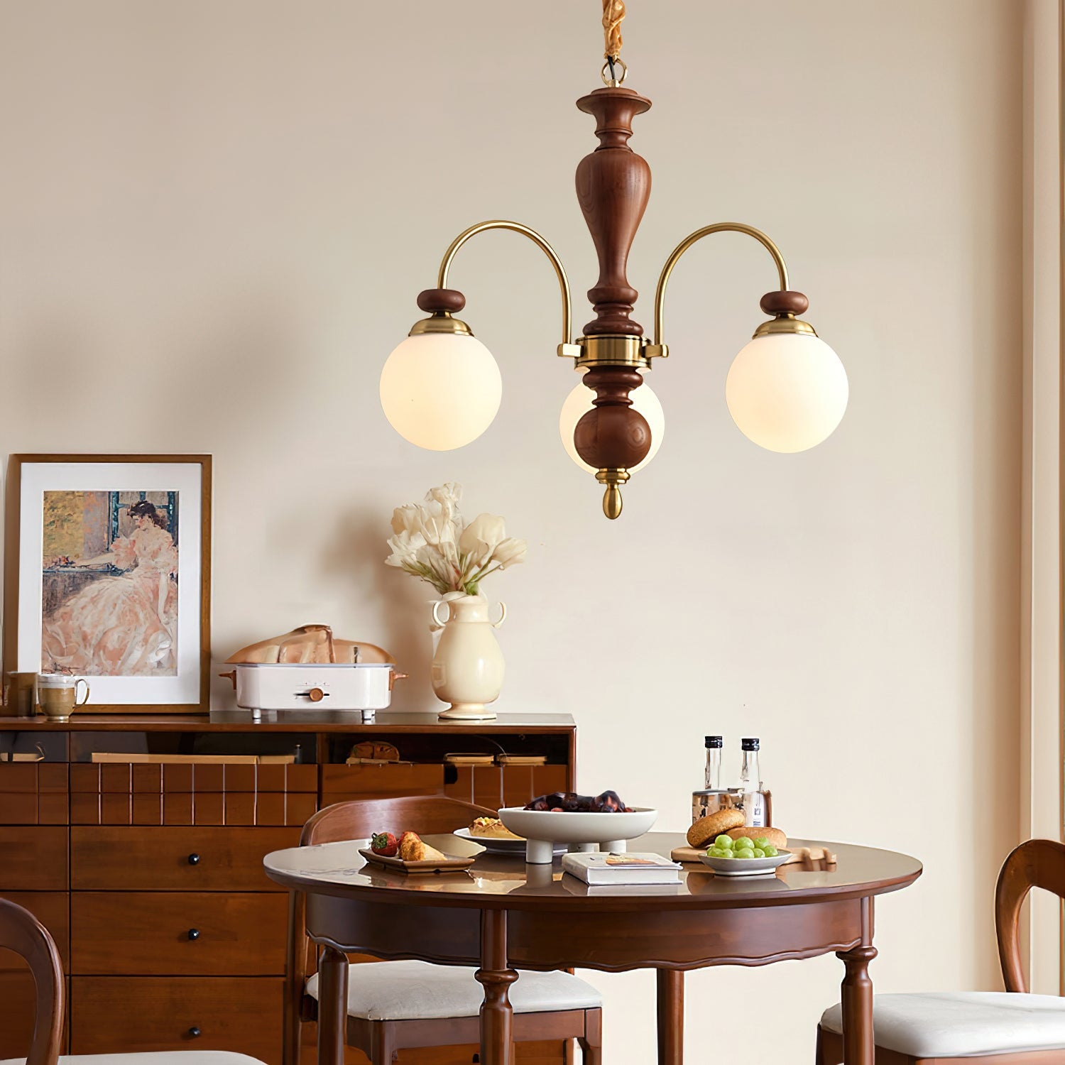 Hanglamp Industrieel 8 Armen Walnootkleur Goud Woonkamer Eetkamer Spinlamp Vintage Pendellamp Plafondlamp Verstelbaar | Sansoti