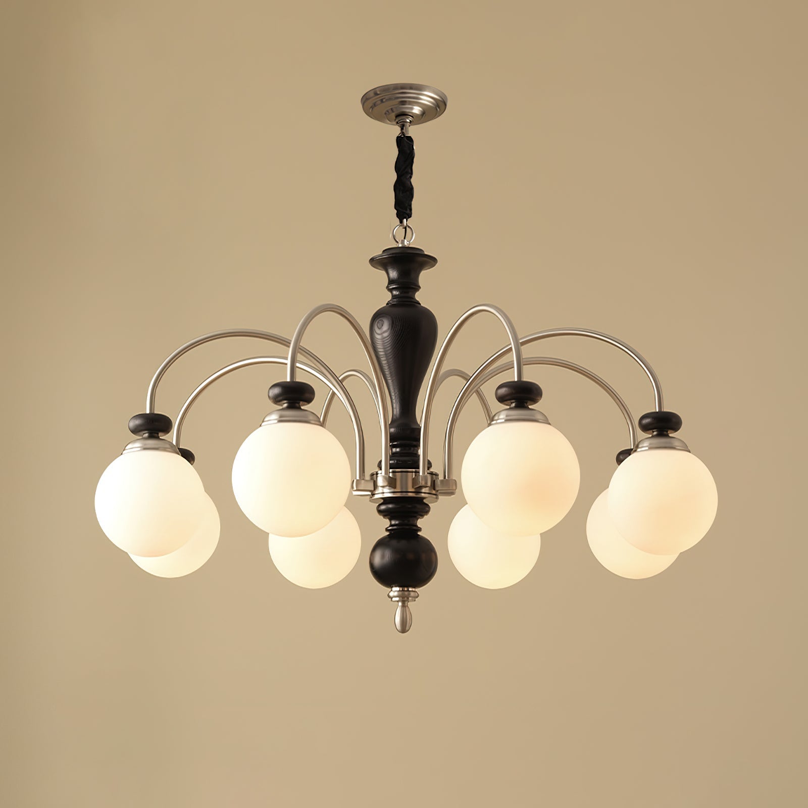 Hanglamp Industrieel 8 Armen Walnootkleur Goud Woonkamer Eetkamer Spinlamp Vintage Pendellamp Plafondlamp Verstelbaar | Sansoti