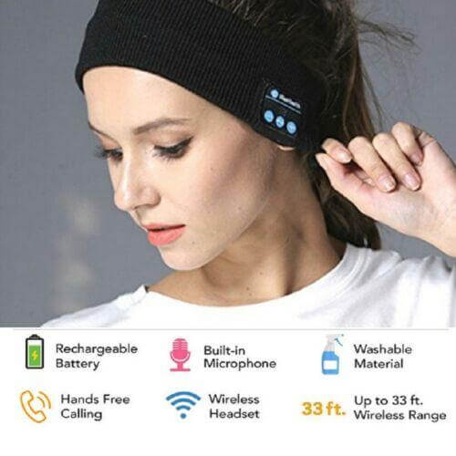 Knitted Sports Headband with Wireless Audio, Winter Headband for Running and Outdoor Activities, Soft Headphones | Sansoti