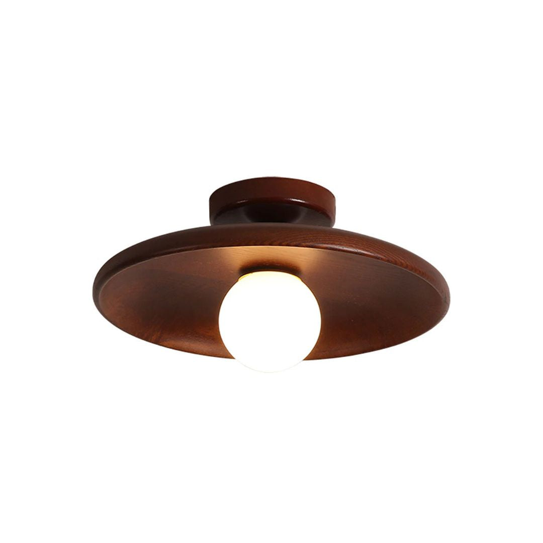 LED Plafondlamp Hout 15cm G4 Warm Licht Woonkamer Slaapkamer Gang Houten Plafondlamp Compact Rond Design | Sansoti