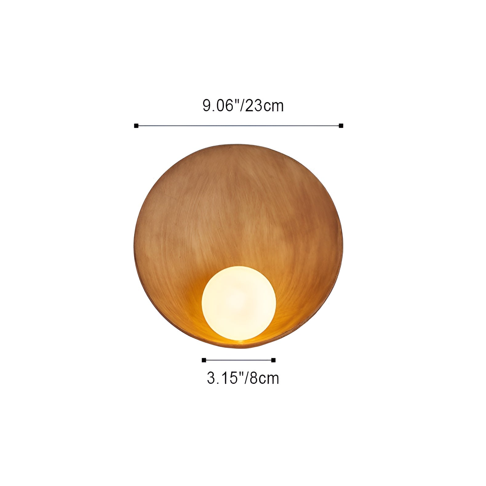 Wandlamp met Houtaccent en Melkglazen Kap – Sfeervolle Minimalistisch Verlichting | Sansoti