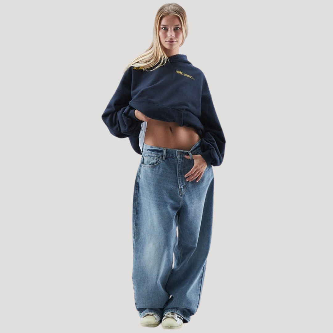 Women's Oversized Hoodie with Bold Print and Kangaroo Pocket - Stylish Casual Sweater for Autumn and Winter | Sansoti
