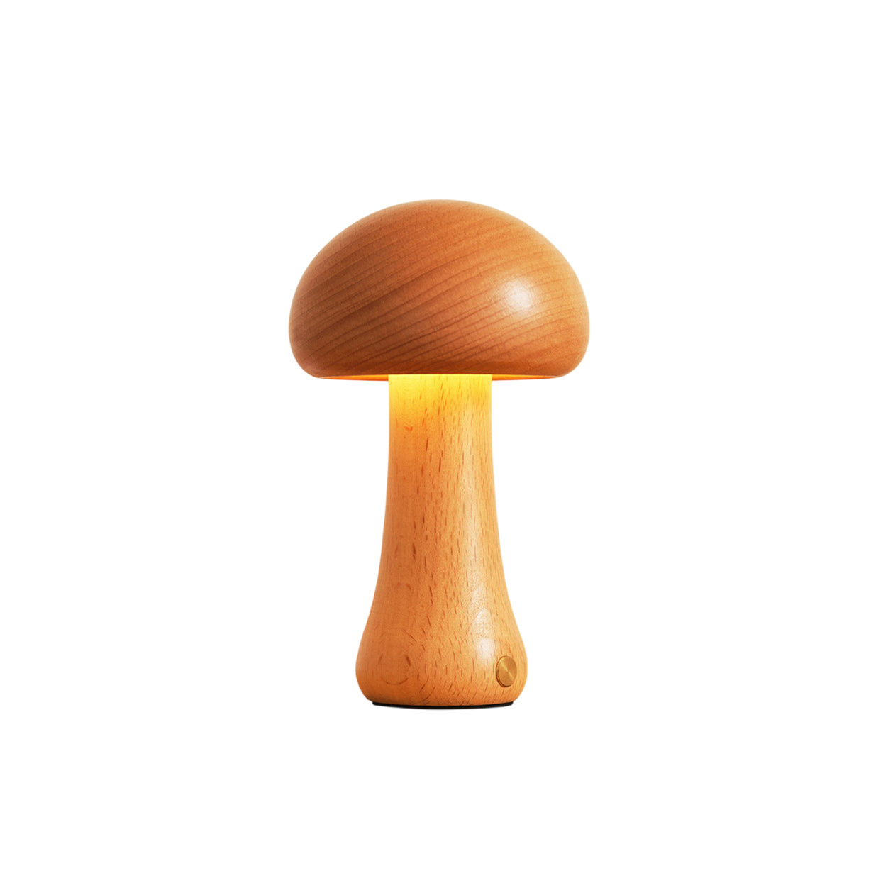 Houten Paddenstoel Tafellamp met Ingebouwde Batterij & Touch-bediening – Warm Sfeerlicht voor Woonkamer, Slaapkamer, Kantoor – Oplaadbare LED-lamp met Dimfunctie – Decoratieve Sfeerverlichting | Sansoti