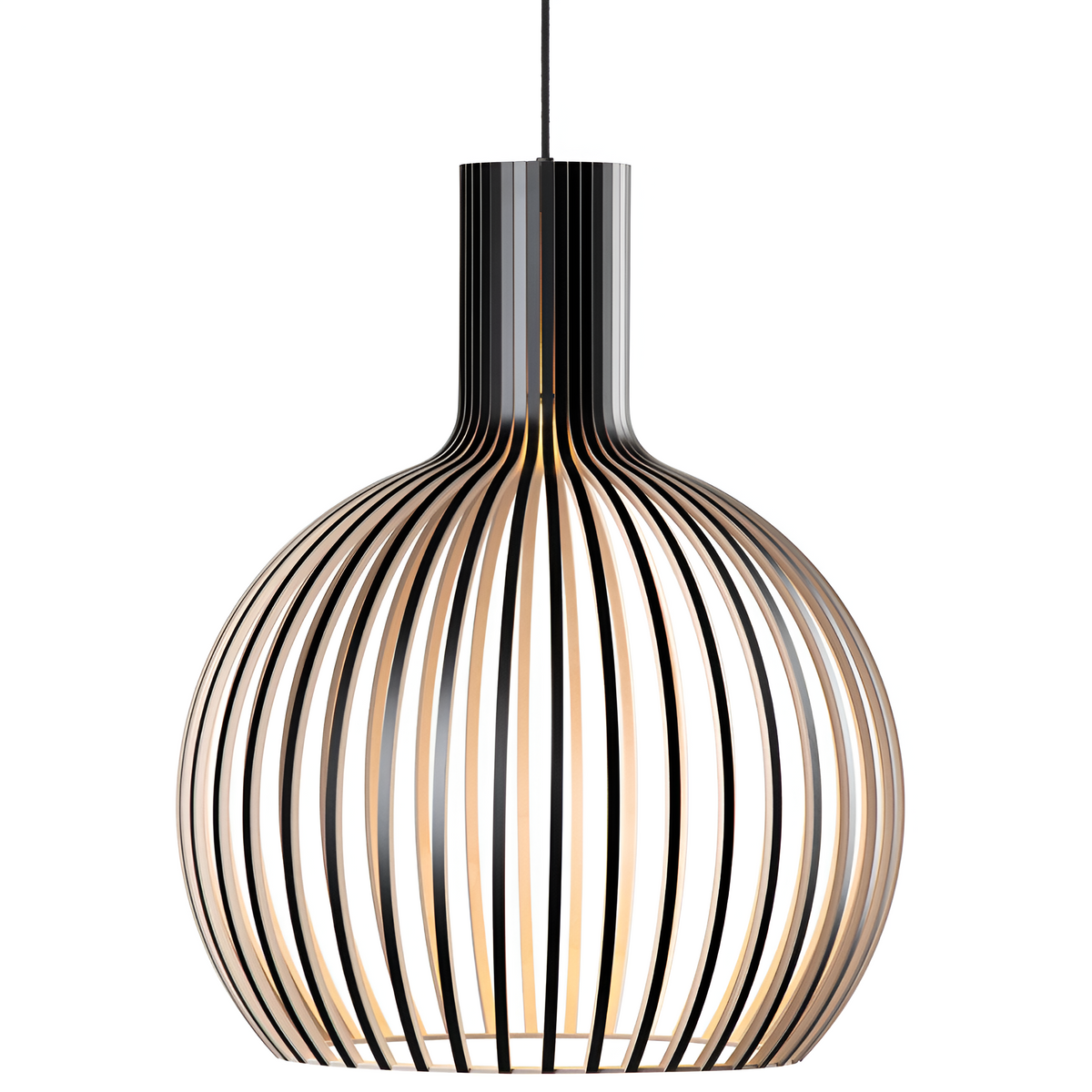 Houten Hanglamp Scandinavisch Design Plafondverlichting Eethoek Woonkamer Sfeerlicht Natuurlijk Hout 45cm | Sansoti