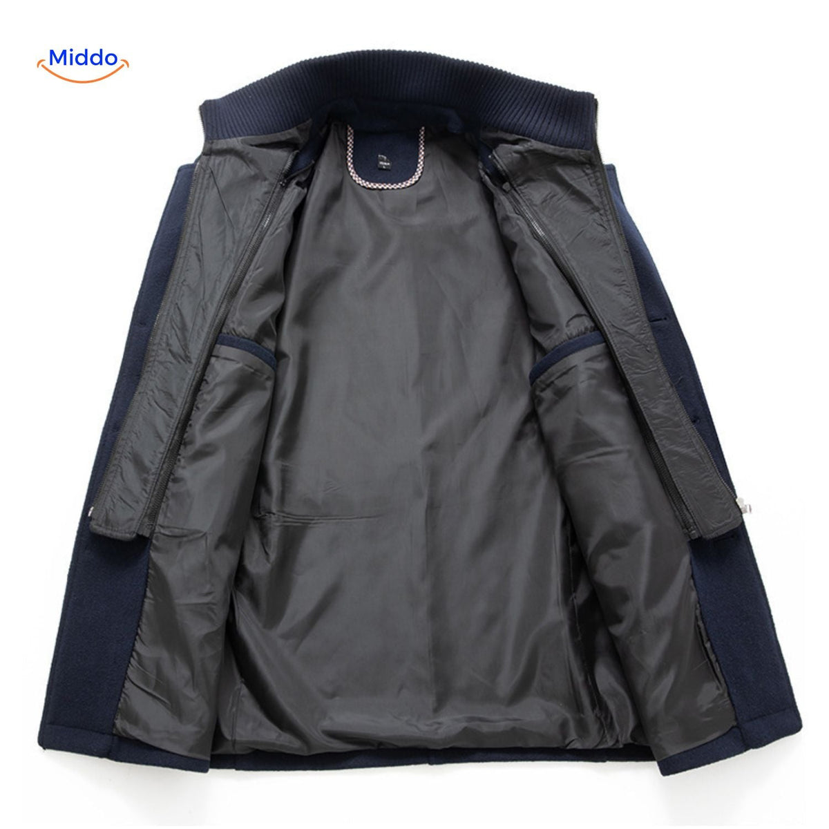 Langer Herren-Wintermantel aus Wollmischung mit doppeltem Kragen, Trenchcoat, Schulterklappen, warm, klassisch und stilvoll für Herbst und Winter | Sansoti