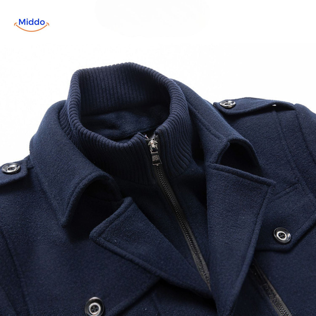 Langer Herren-Wintermantel aus Wollmischung mit doppeltem Kragen, Trenchcoat, Schulterklappen, warm, klassisch und stilvoll für Herbst und Winter | Sansoti