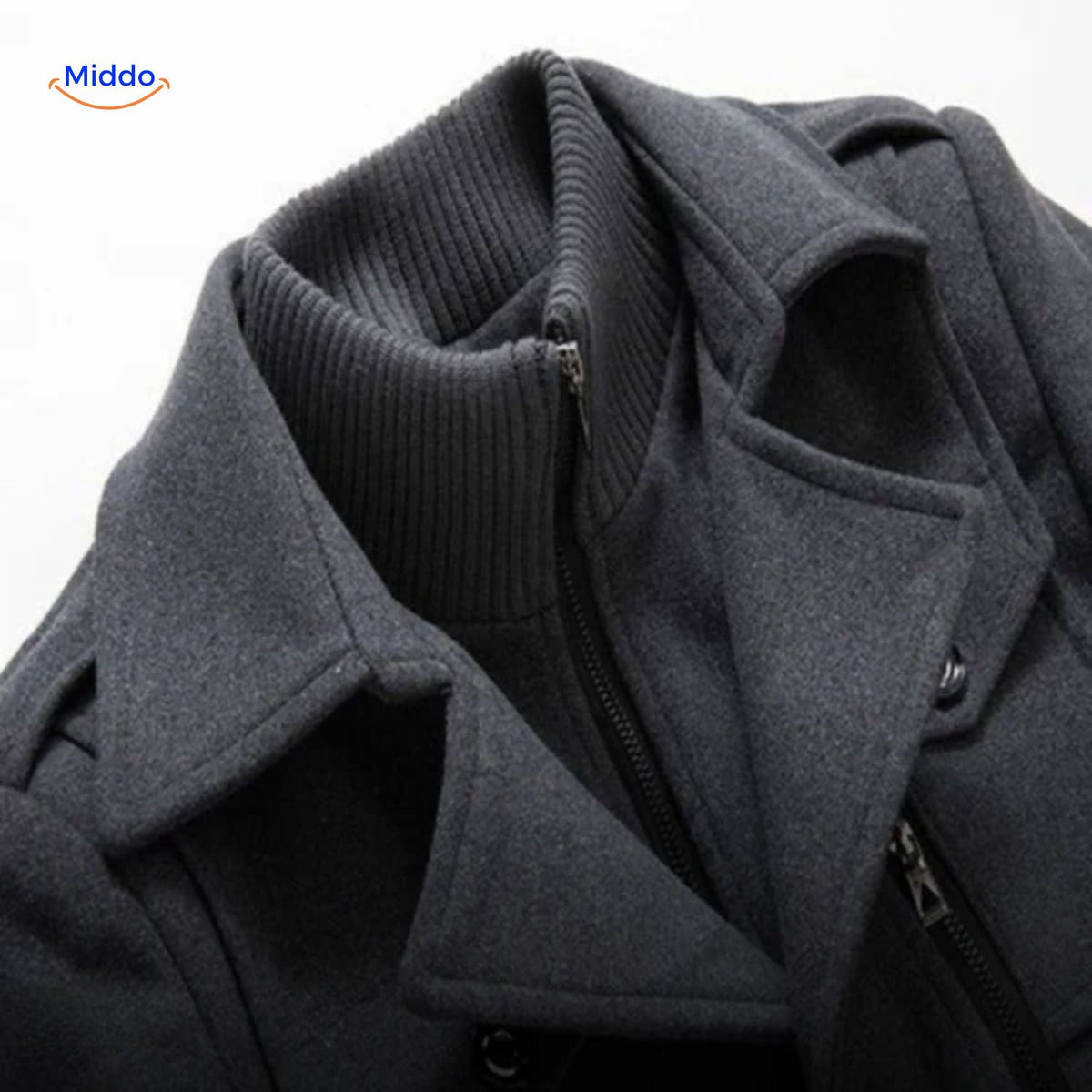 Langer Herren-Wintermantel aus Wollmischung mit doppeltem Kragen, Trenchcoat, Schulterklappen, warm, klassisch und stilvoll für Herbst und Winter | Sansoti
