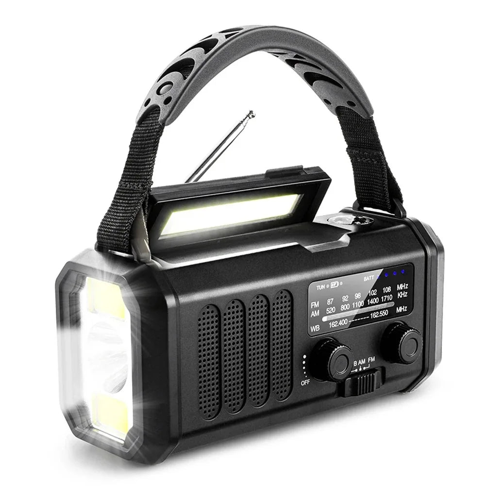 Handgenerator Noodradio met Zonne-energie en AM/FM Ontvangst 10.000 mAh | Sansoti