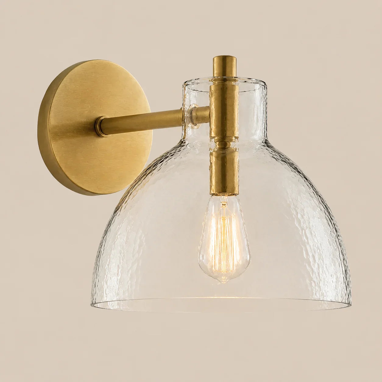 Wandlamp Gerecycled Glas Antique Brass – Minimalistische Wandverlichting voor Badkamer, Gang, Hal & Slaapkamer | Sansoti