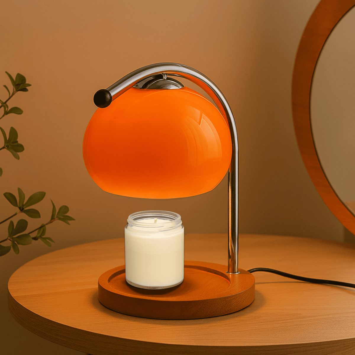 Bleiglas-Aromalampe mit Kerzenwärmer und LED-Beleuchtung für stimmungsvolle Düfte und Entspannung zu Hause | Sansoti