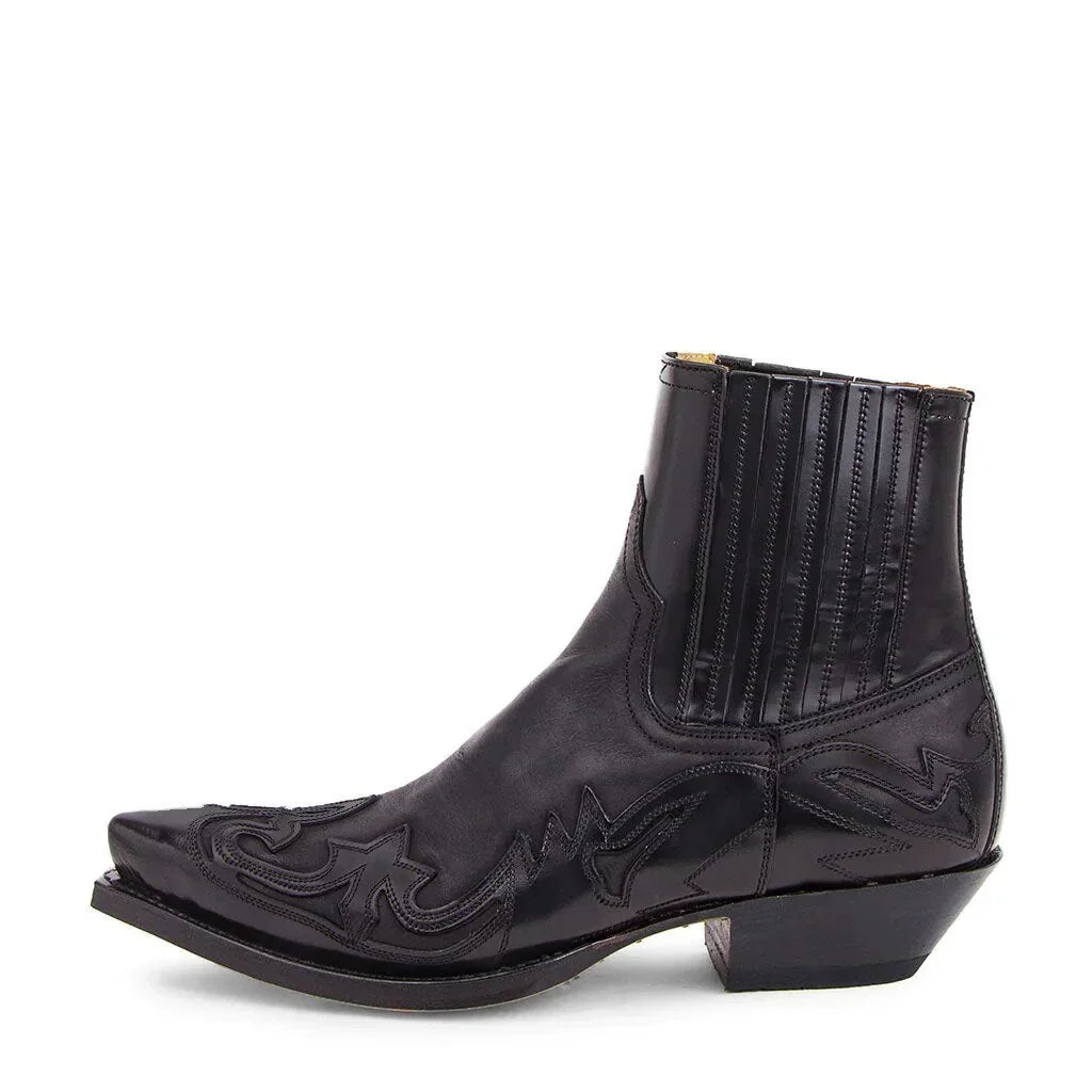 Leren Enkellaarzen Heren Westernstijl Echt Leer Puntige Neus Cowboylaars Dames Unisex Stoer Design Vintage | Sansoti