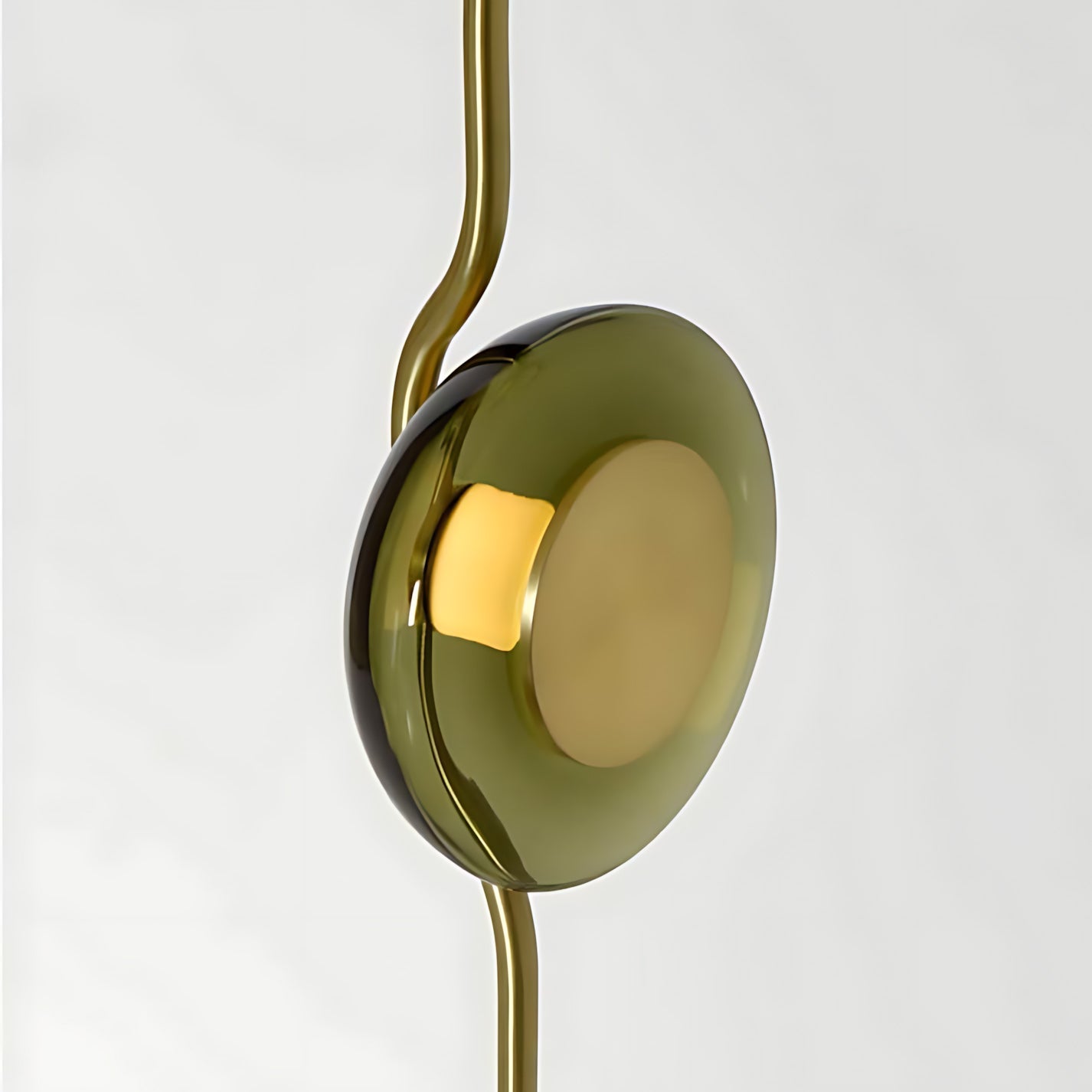 Vloerlamp met groen glas en geïntegreerde LED | 180 cm hoog | moderne vloerverlichting met sculptuur | Sansoti