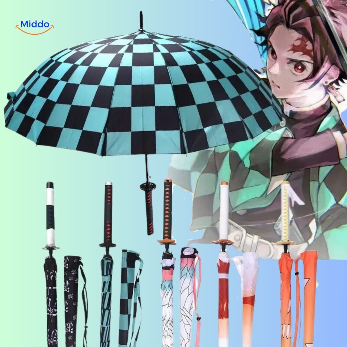 Anime-Regenschirm UV-Schutz Leicht Zwingengriff Wasserabweisend Doppelnutzung Sonne und Regen Kompakt | Sansoti